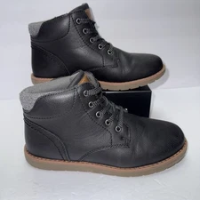 Sonoma Youth Boy's Sourdough Lace Up Comfort Ankle Boots Black Size:4
