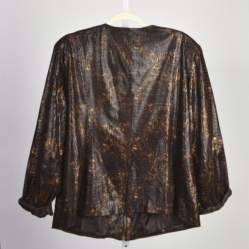 Elementz Vintage Faux Leather Snake Skin Front Zip Jacket Size XL - Picture 2 of 2