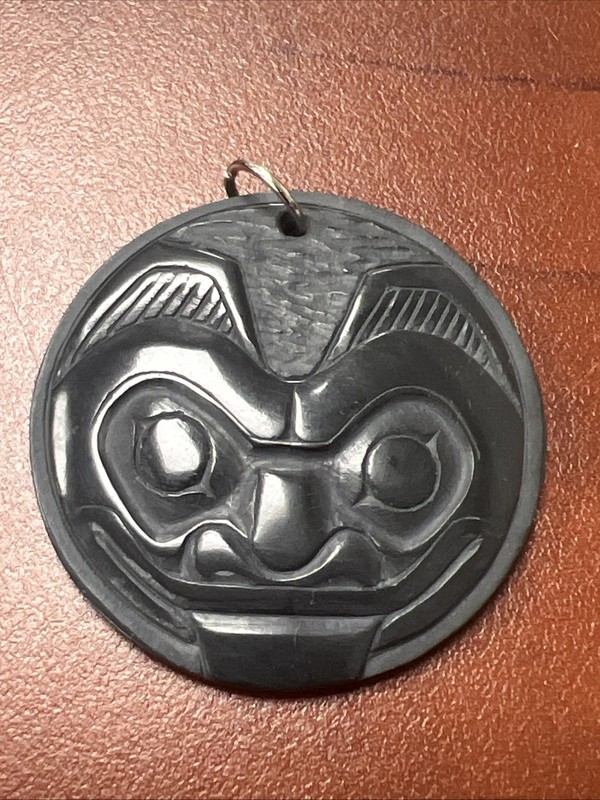 Denny Dixon Bear Carved Pendant. Costal Peoples 1997 Signed