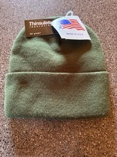 USA Made Thinsulate Beanie Hat Olive Green 40 Gram Insulated Winter Cap