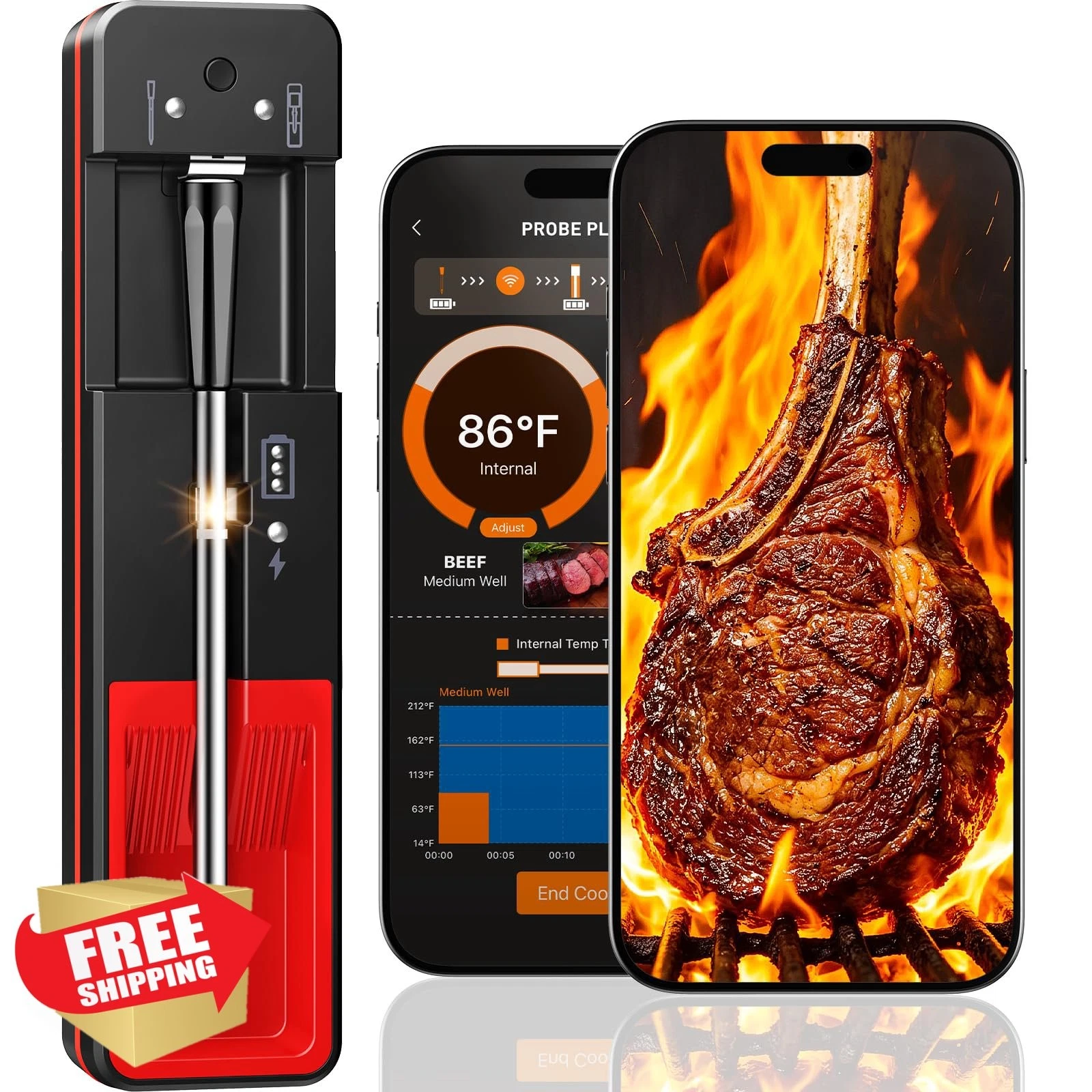 Mopgetod Wireless Meat Thermometer