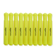 Amazon Basics Tank Style Highlighters, Chisel 1 Count Pack of 12 , Yellow