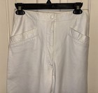 Krizia Pants Women 27 White Leather Sheepskin Straight Classic High Rise Zip — photo 3