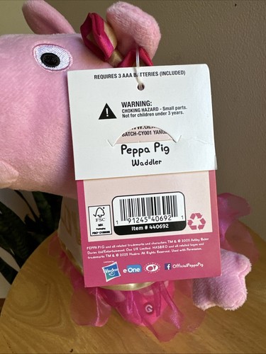 RARE Peppa Pig Waddler Singing Plush Valentine Birthday Party decoration 10” New - Picture 2 of 8