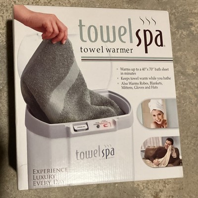 Towel Spa Towel Warmer White, Warms 40x70 Bath Sheet, Robes, Blankets, Mittens