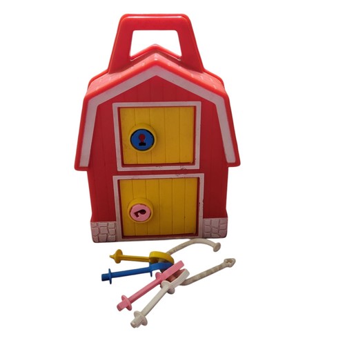 1980er Playskool Lock Up Barn WTF94 unvollständig Vintage Puzzle Schlüssel ohne Tiere