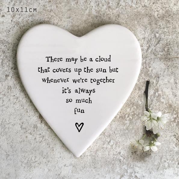 Porcelain Coaster Heart Shaped Heartfelt Sentimental Gift Together So Much Fun