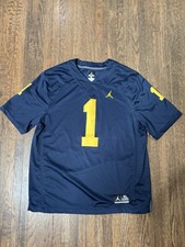 Michigan Wolverines Jordan Football Jersey 1 Mens XL Navy Blue Dri-Fit NCAA