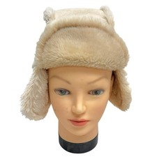 Baby Gap M/L 4-5 Years Warm Faux Fur Trapper Ushanka Beige Winter Hat
