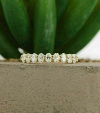 1.20Ct Oval Cut Simulated Diamond Half Eternity Ring In 14K Yellow Gold Plated