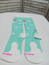 Pro Compression PC Performance Unisex Socks Size Small Medium Green White Dots