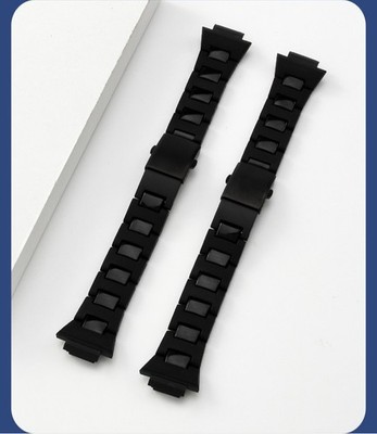 For Casio DW6900/9600/GW-M5610/DW5600 Black Plastic Steel Watch Band Strap 16mm
