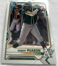 2021 Bowman Chrome Baseball Prospects Robert Puason Oakland Athletics #BCP-45