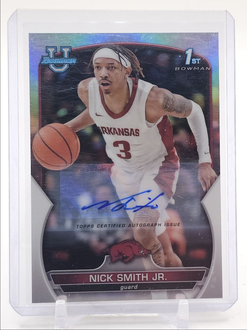 NICK SMITH JR. 2022-23 BOWMAN U CHROME 1ST REFRACTOR AUTO /499 Q1300-1