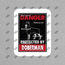 Waterproof Doberman Danger Sign Sticker Protect Your Home Dog Lover 502031