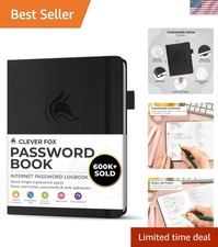 Compact Faux Leather Password Logbook with Alphabetical Tabs for Secure Access