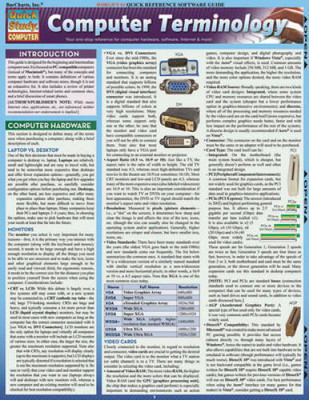 Computer Terminology (Quickstudy: Computer) - Pamphlet By BarCharts, Inc. - GOOD