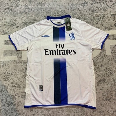 Umbro Chelsea FC Football Shirt Mens XL White NWT Fly Emirates Away Jersey