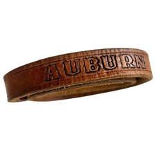 Auburn Tigers Embossed Leather Belt Vintage Brown AU Logo SEC NCAA Size 32 VTG