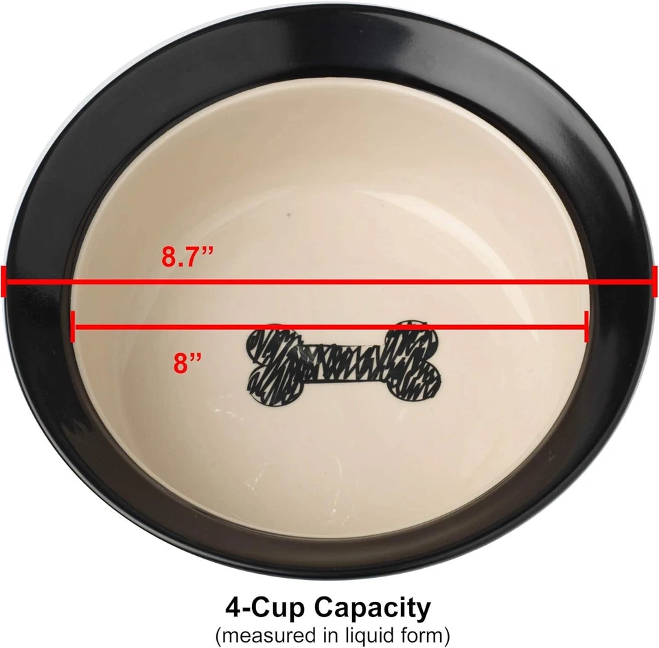 Cuenco artesanal de gres de 8 pulgadas para perros para mascotas medianas a grandes - Diseño único Foto 3 de 3