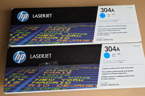 HP 304A (CC531A) Cyan Toner Cartridge - 2 Pack