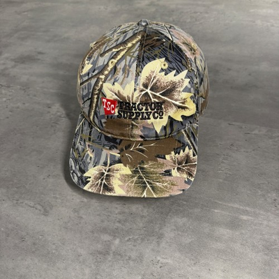 #ad Tractor Supply Co Hat Mens Camo Leaf Print Embroidered Logo Adjustable Cap $20.65