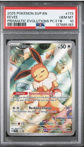 Pokemon 2025 Prismatic Evolutions Pokemon Center ETB Promo Eevee #173 PSA 10