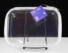 New Target Up & Up Zip-Up Clear Hard Plastic Pencil Case for back to School