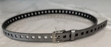 35" Silver colored belt Cut Out squares