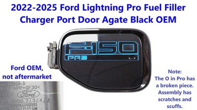 2022-2025 Ford Lightning Pro Fuel Filler Charger Port Door Agate Black