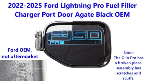 2022-2025 Ford Lightning Pro Fuel Filler Charger Port Door Agate Black