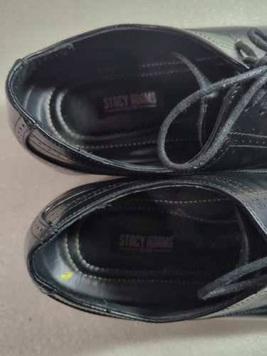 Scarpe eleganti uomo Stacy Adams Oxford stringate in pelle nera taglia 12M - Foto 4 di 5