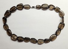 Signed  FP  Smoky Topaz Sterling Necklace