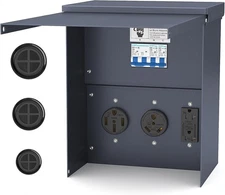 Temporary Power Outlet Panel Weatherproof, Thicker Prewired RV Electrical Panel