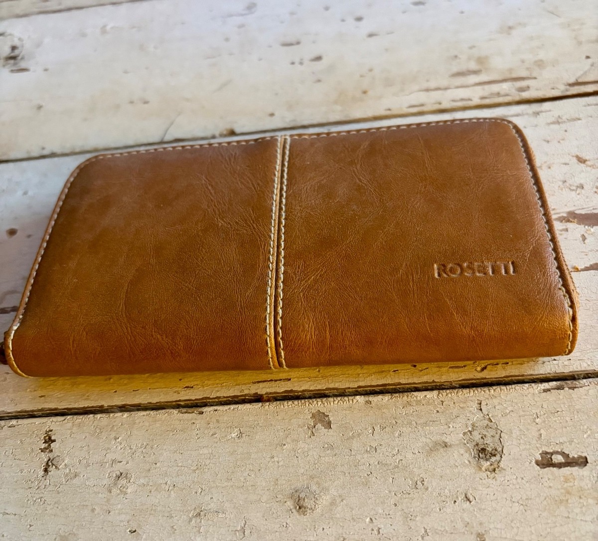 Rosetti Wallet Brown Faux Leather Accordion Style Zip Around | eBay