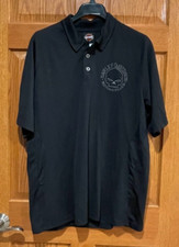 HARLEY-DAVIDSON Mens L Black Golf Polo Barnett El Paso TX Short Sleeve Shirt EUC