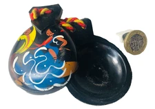 Castanets Music Instrument Black Painted Vintage ra