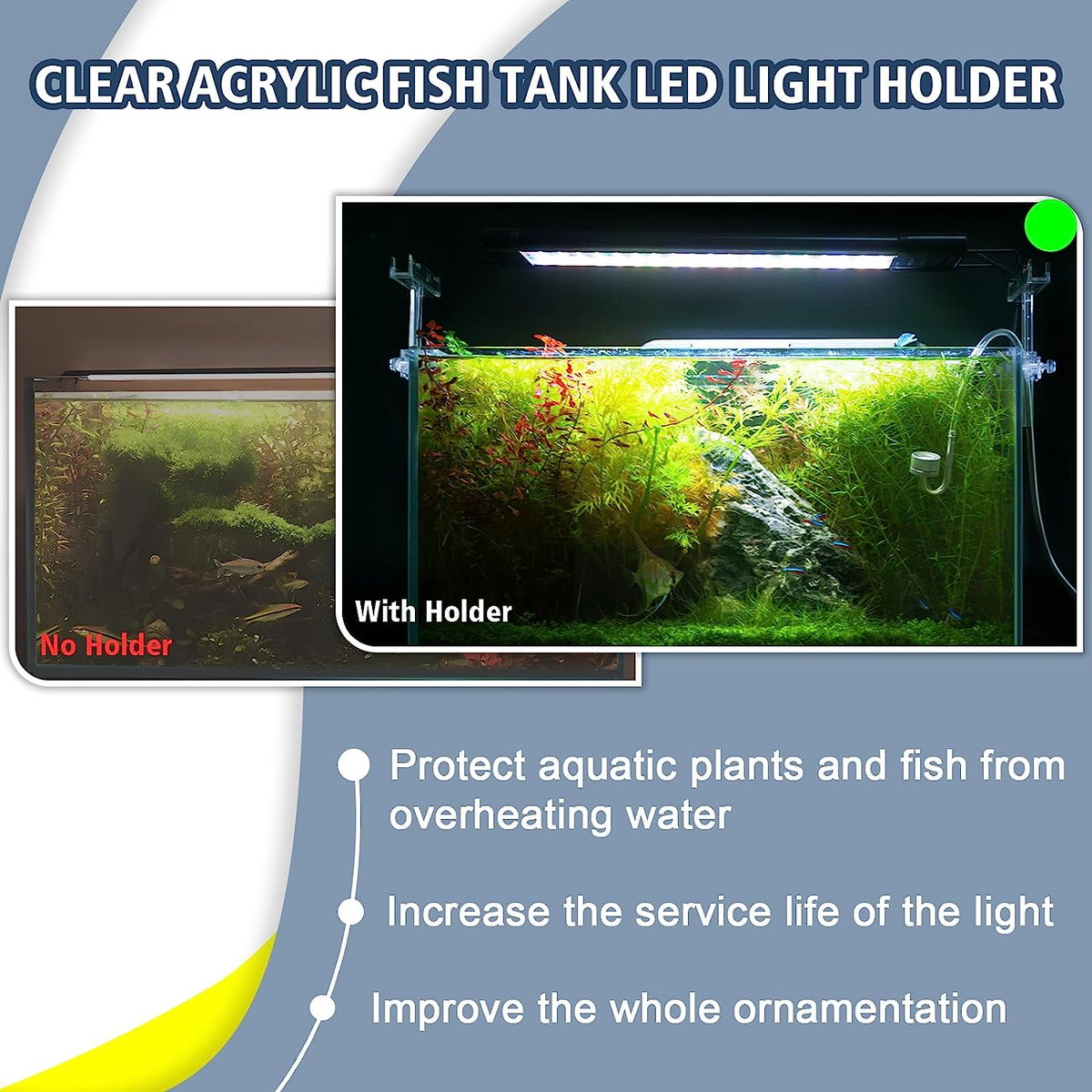 Aspect Fish Light Fish Lamp Riser Adjustable Clear Acrylic Fish Tank Led Aquarium Light