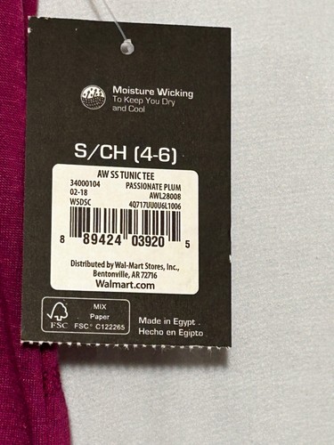 (2) WOMENS NEW SMALL SHORT SLEEVE ATHLETIC WORKS TUNIC T-SHIRTS GREEN PURPLE - Picture 7 of 9