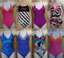 NEW O'RAGEOUS keyhole cutout in the back halter 1-Piece Swimsuit,7,8,10,12,14