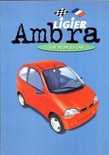 Ligier Ambra GLS 505cc Microcar c2001-2002 UK Market Foldout Sales Brochure