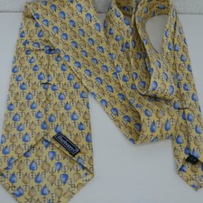 Vintage Burberry Pear Apple Silk Tie Yellow Made In USA 61 inches x 3.75 inches