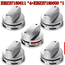 5Pcs Gas Stove Burner EBZ37189611 & EBZ37189609 REPLACEMENT Knobs for LG Range