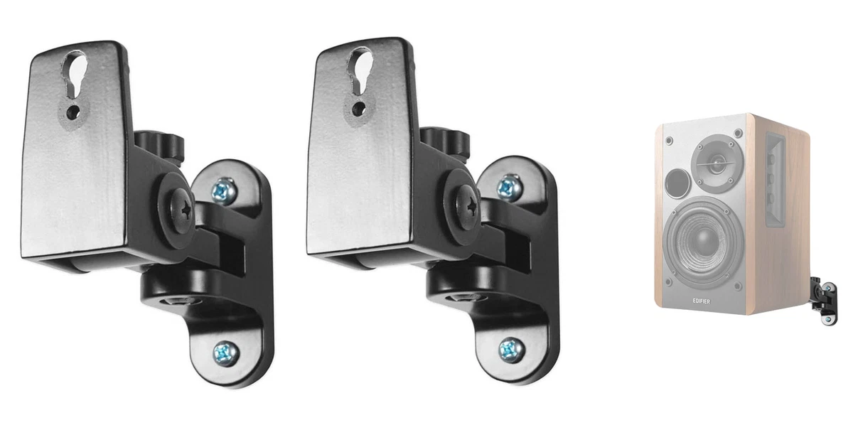 Pair Hidden Wall Mount Swivel Brackets For Edifier R1280T Bookshelf  Speakers