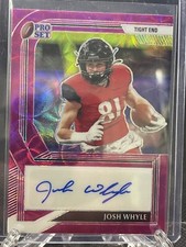 2021 Leaf Pro Set Power Josh Whyle Rookie Purple Auto 4/5 Tennessee Titans