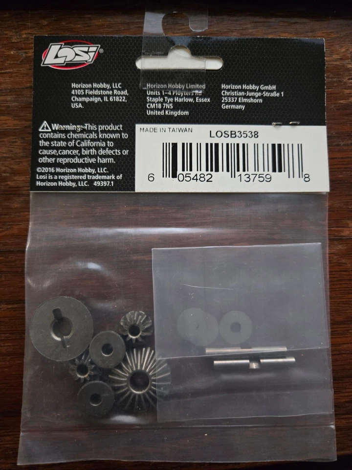 Juego de engranajes cónicos diferenciales delanteros/traseros Losi: LST/2,: LST3XL-E, LOSB3538 Foto 2 de 2