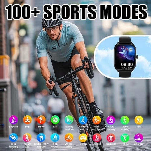 2024 Smart Watch For Men/Women, Waterproof Smartwatch Bluetooth iPhone Samsung - Zdjęcie 6 z 9