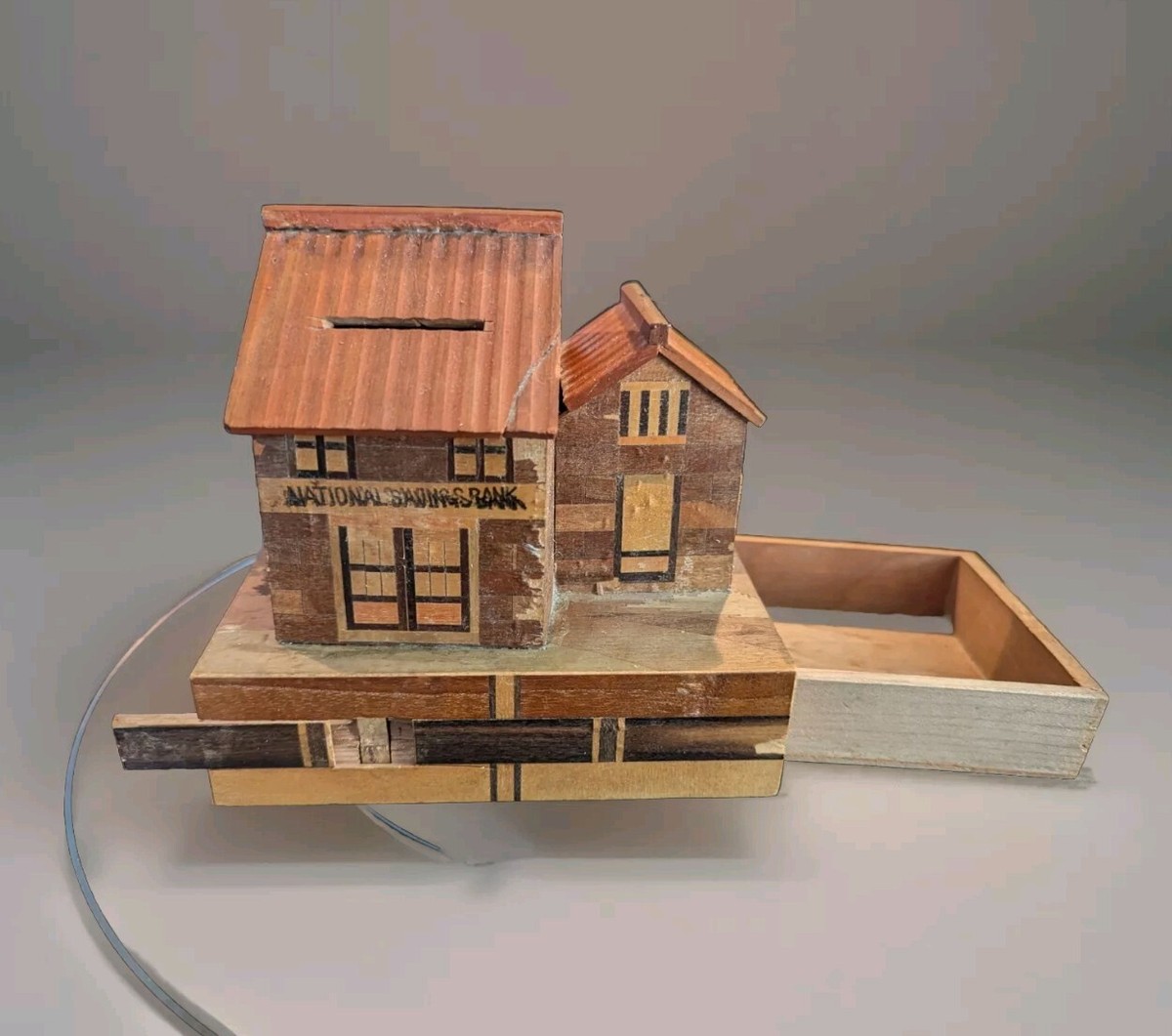 VINTAGE 1930s JAPANESE Puzzle Box Bank 