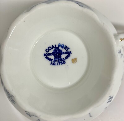 Vintage Coalport Dalmore England Blue & White Chintz Floral Teacup
