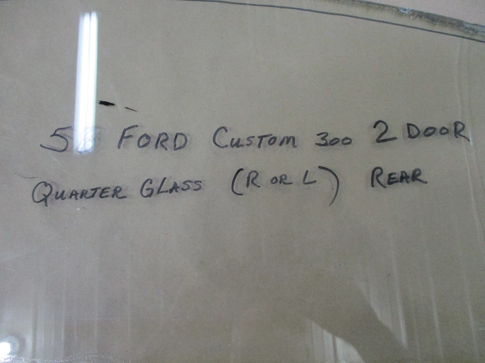 Cuarto de vidrio patrón 1957 1958 Ford Custom 300 sedán de 2 puertas transparente diestro o derecho Foto 3 de 4